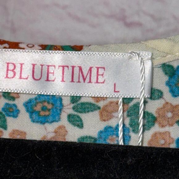 Bluetime Floral Boho Dress with 3/4 Sleeves Large NWT - Picture 6 of 8